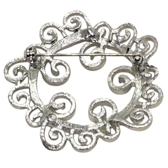 Sarah Coventry Silver-Tone Brooch Signed “Sarah Cov” Abstract Swirl Design VTG - Picture 3 of 4